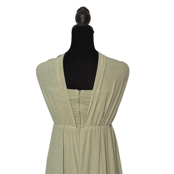 Lulus Sage Green Convertible Strapless Maxi Dress Formal Wedding Guest Gown Sz S - Picture 7 of 14